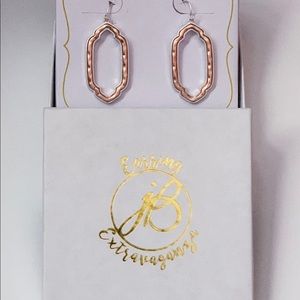 jBloom Jewelry - NIB jBloom Rose Gold Earrings Lined W/ Silver jBloom Jewelry - NIB jBloom Rose Gold Earrings Lined W/ Silver